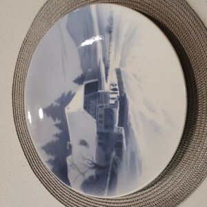 Vintage Wnter Scene Plate Wall Hanging